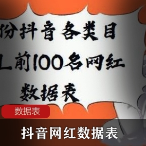 抖音前100名网红的数据表